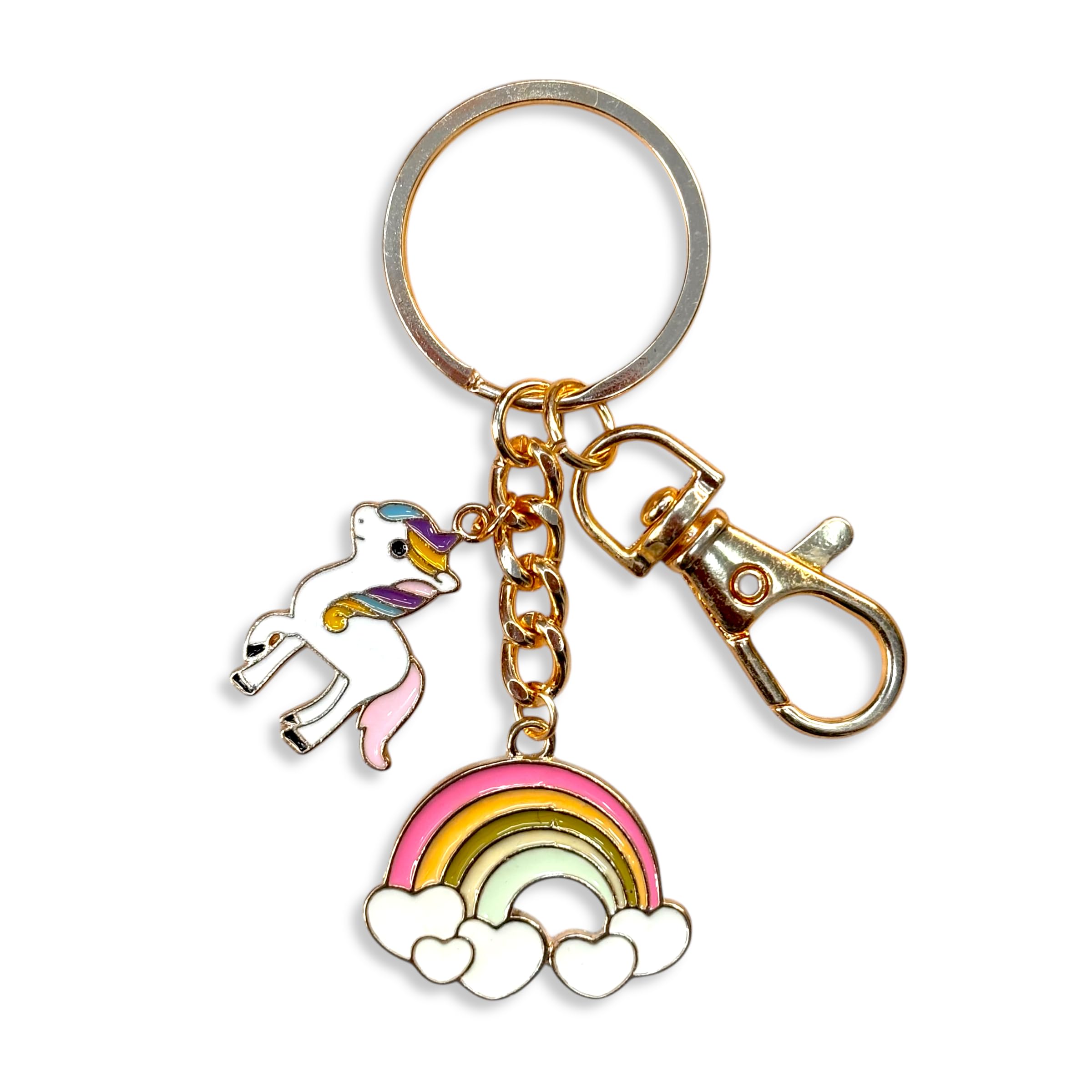 Sassy Unicorn & Big Hearty Rainbow Keychain for Women, Handcrafted, Aesthetic Metal Keychain for Gifting, Durable Anti-Tarnish Key Ring for Handbags, House, Travel, Bike-image-19