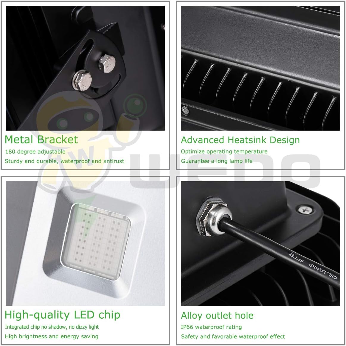 Review WEDO RGB Flood Light, 400W Outdoor RGB LED Flood Lights Lamp (Black Shell) 16 Colors Change 4 Modes with Remote Control Wall Wash Light Landscape Business Lighting for Garden Yard Park Courtyard