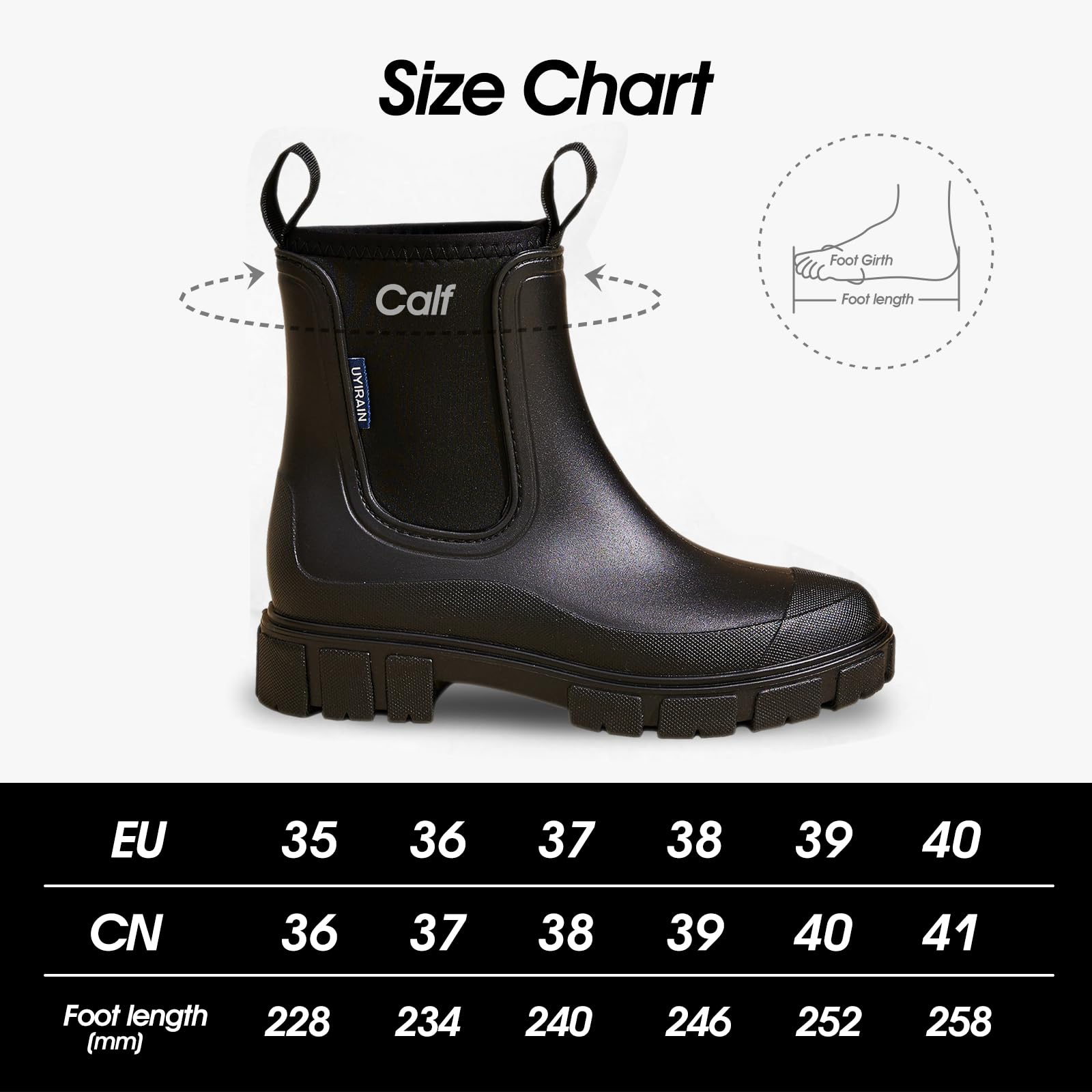 Gummistiefel Damen Halbhohe Chelsea Boots Wasserdicht Gummistiefeletten Atmungsaktiv Regenschuhe Rutschsicher Bequem Garten Stiefeletten 35-40 EU
