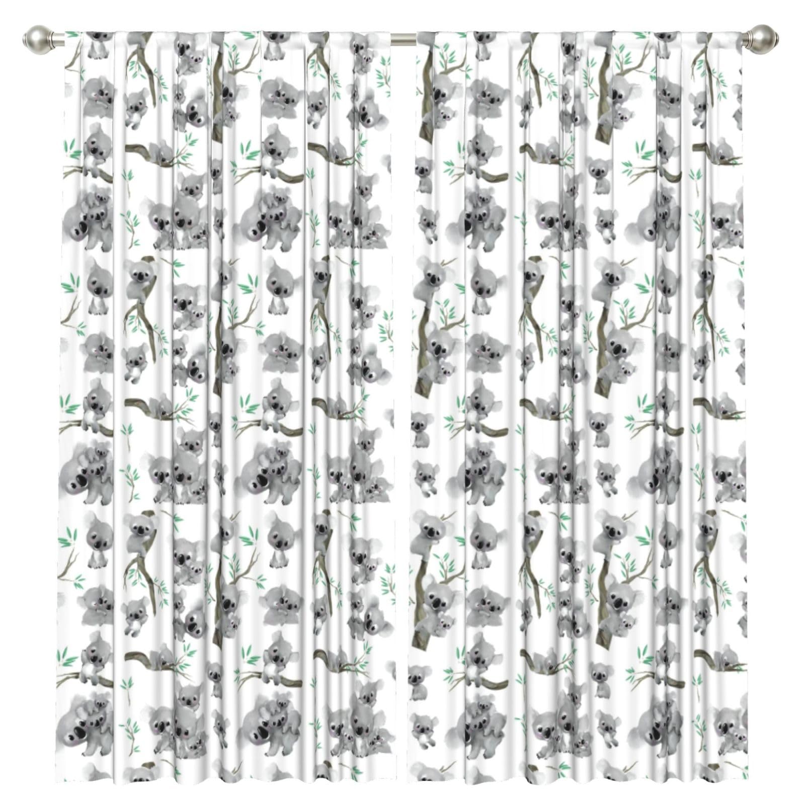 InOmak Koala, 2 Panels Window Curtains 52 x 84 Inch Blackout Curtains for Living Room Bedroom