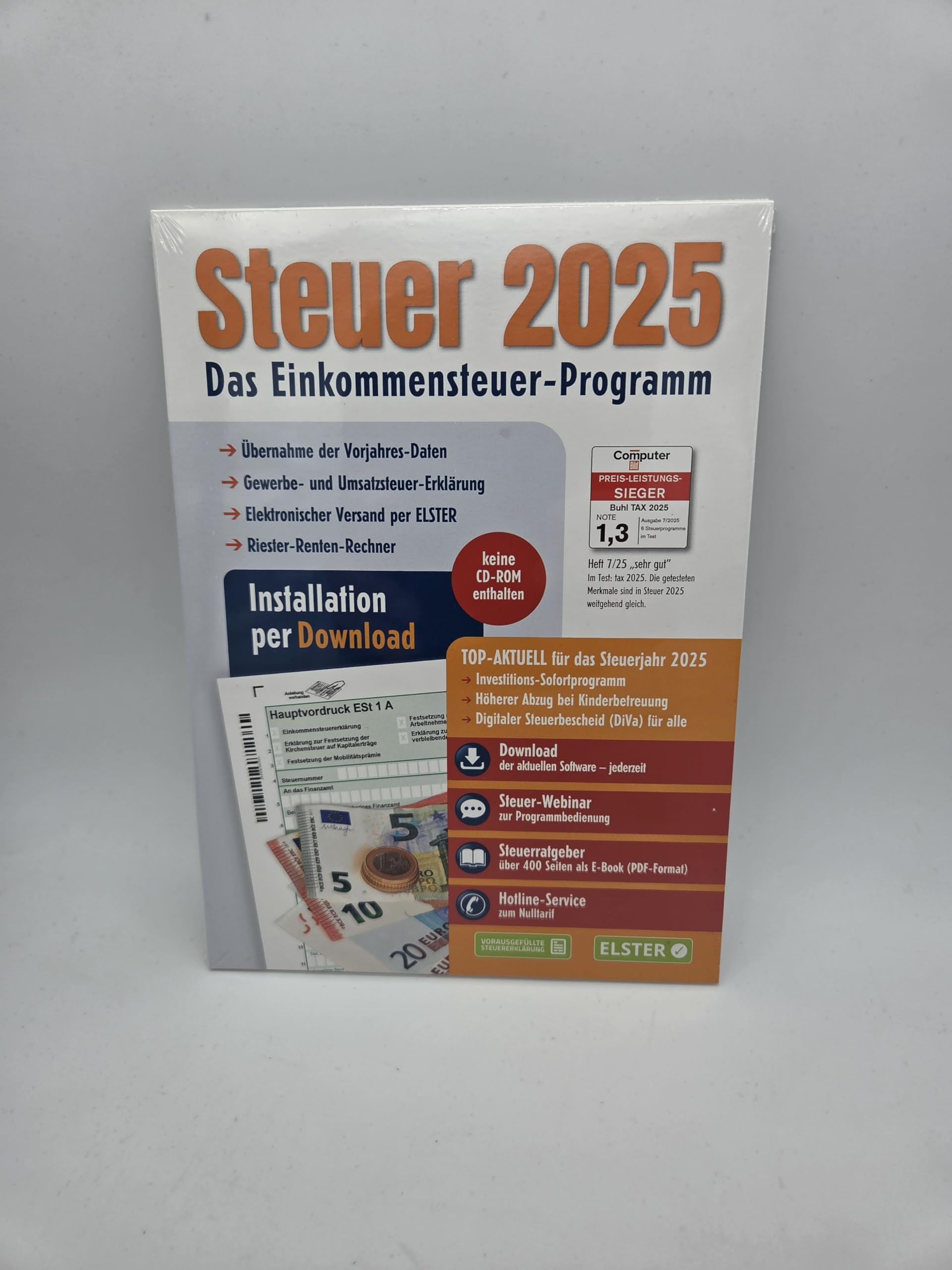 Aldi Steuer 2025 für die Steuererklärung 2025 am PC. ELSTER Klar Strukturiert Steuerprogramm Installieren ohne CD-Laufwerk und freischalten per Aktivierungscode