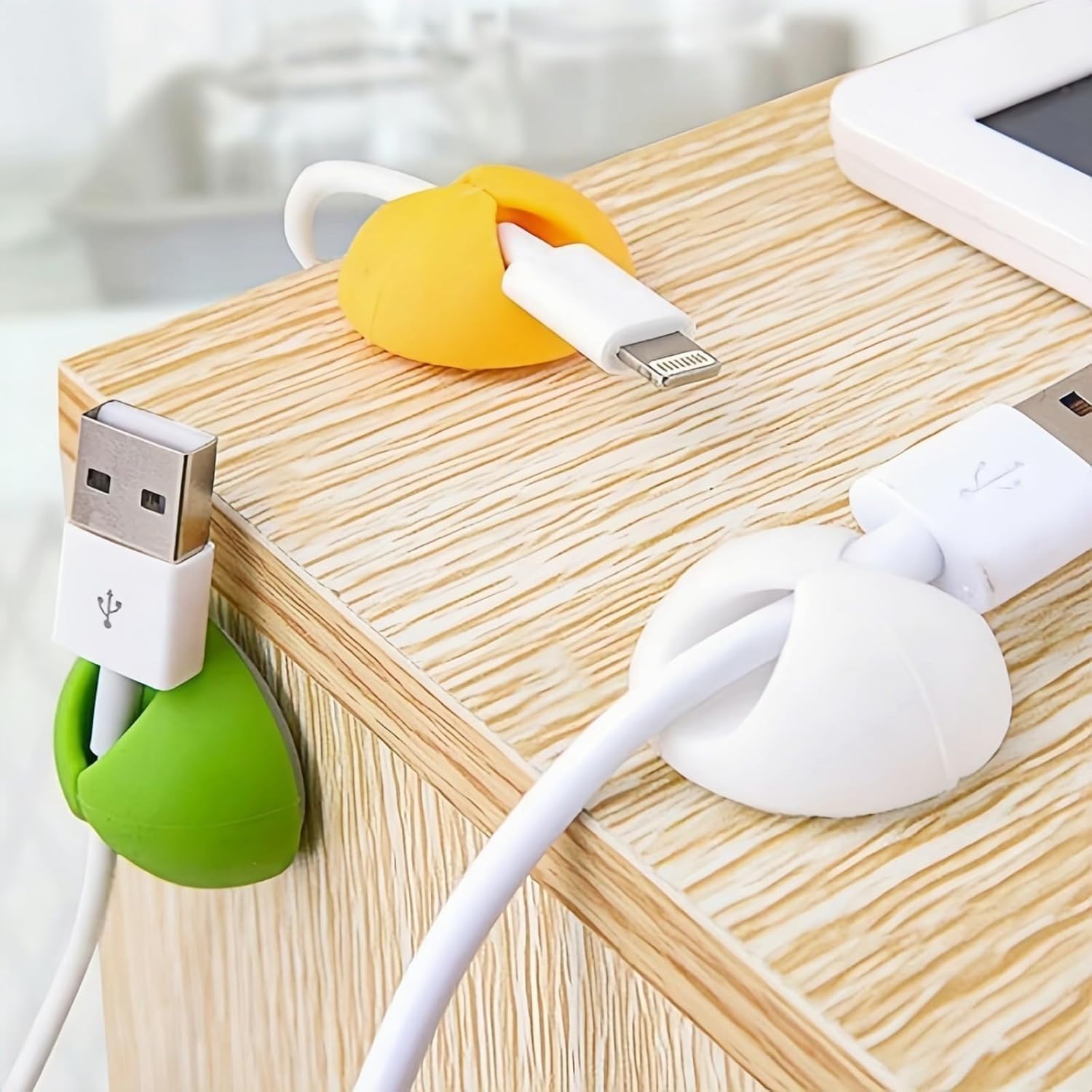 10 Pack Cable Clips Silicone Cord Organizer Holder Wire Management Clips for Desk