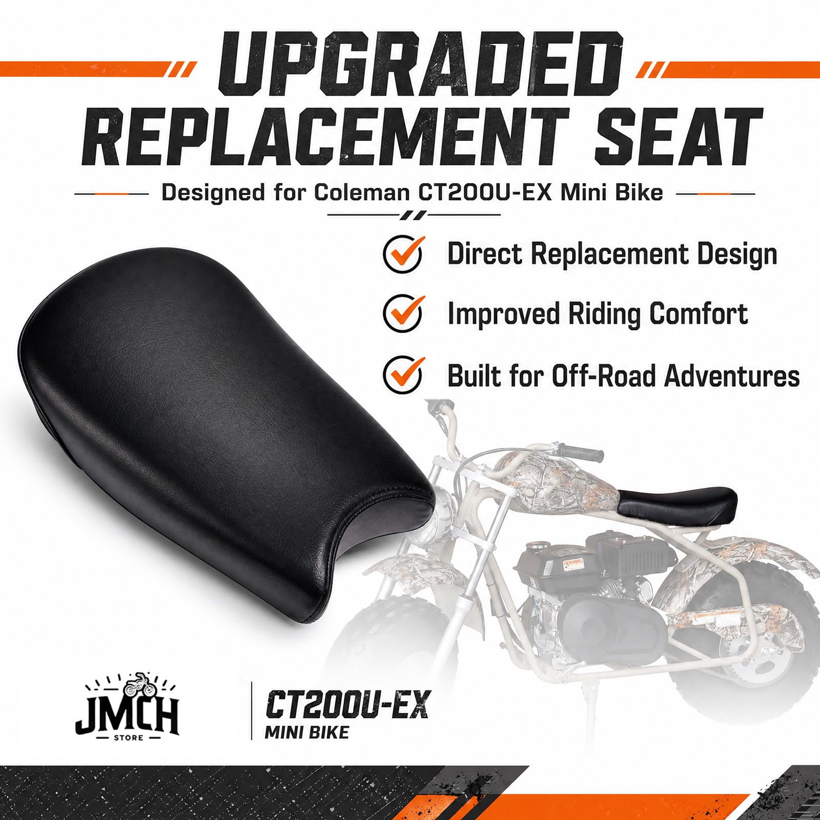 JMCHstore Mini Bike Seat for Coleman CT200UEX 196cc 200cc 15