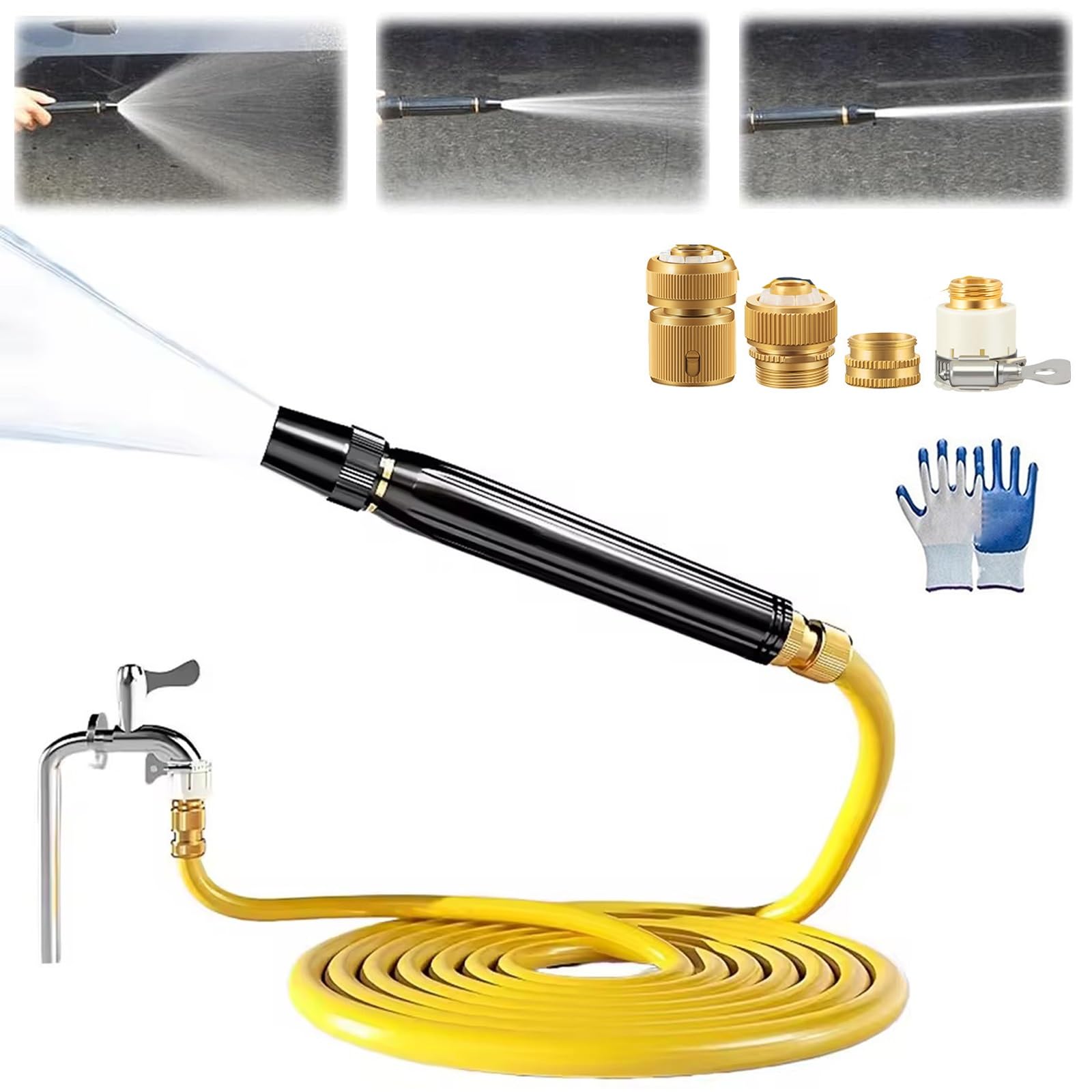 Pistolet de lavage haute pression avec tuyau 5m pour voiture et jardin