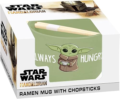 Miniatura 2 de ICUP Star Wars Mandalorian The Child Always Hungry - Taza de ramen con palillos
