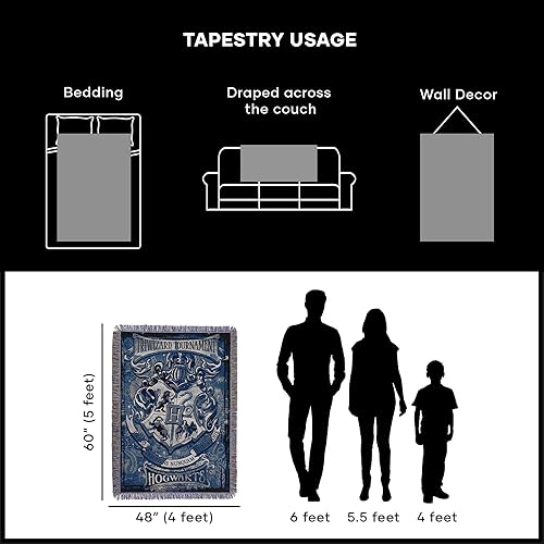 Miniatura 9 de Northwest Harry Potter Woven Tapestry Throw Blanket, 48" x 60", Tri Wizard