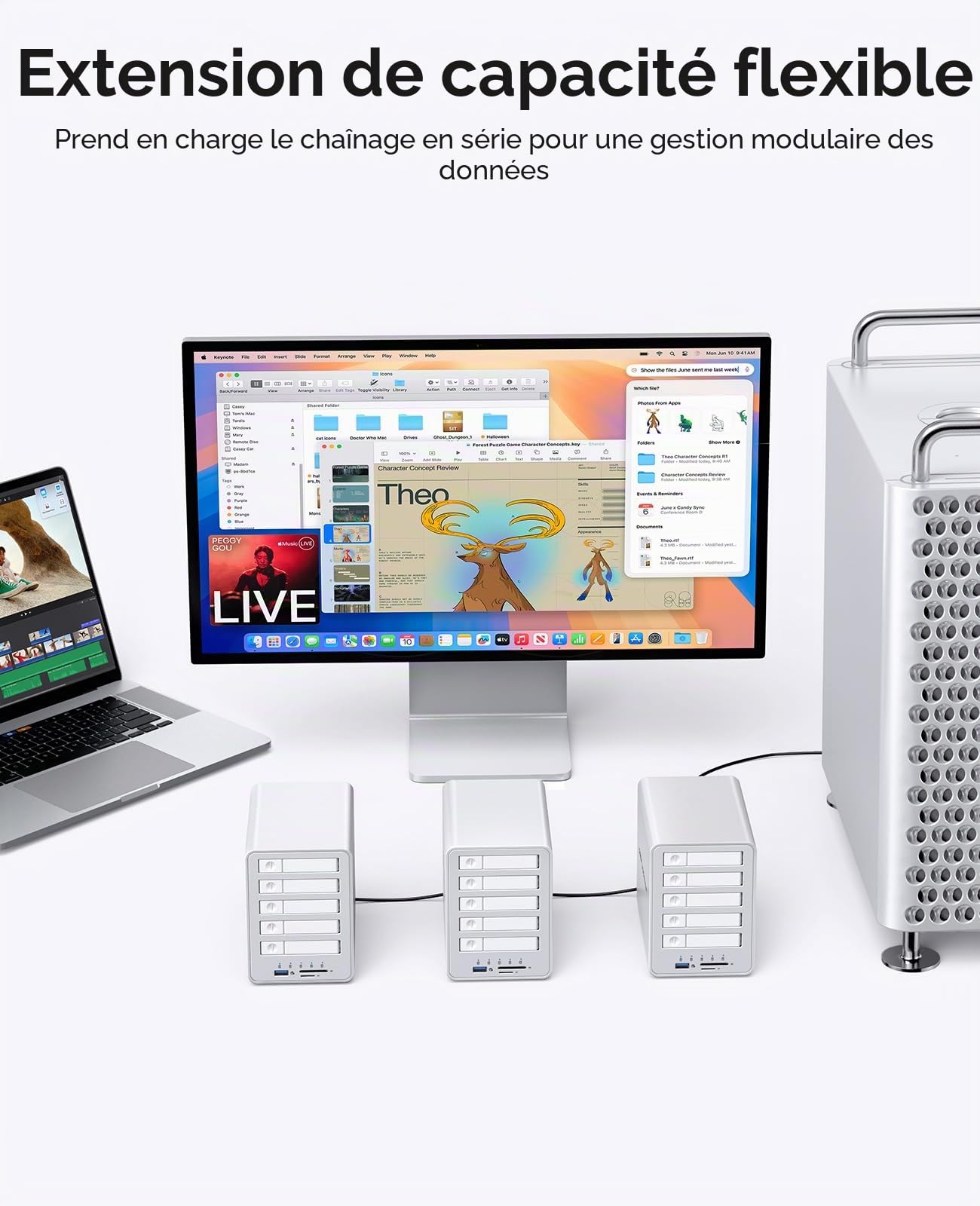 ORICO All-Flash Boîtier pour Disque Dur Raid 5 Baies Compatible 2.5 SATA HDD/SSD avec USB 3.2 Gen 2 10 Gbps, Extension Daisy Chain et 7 Modes Raid, Prise en Charge SATA SSD/HDD-2,5" 7 mm/9,5-8858RC3