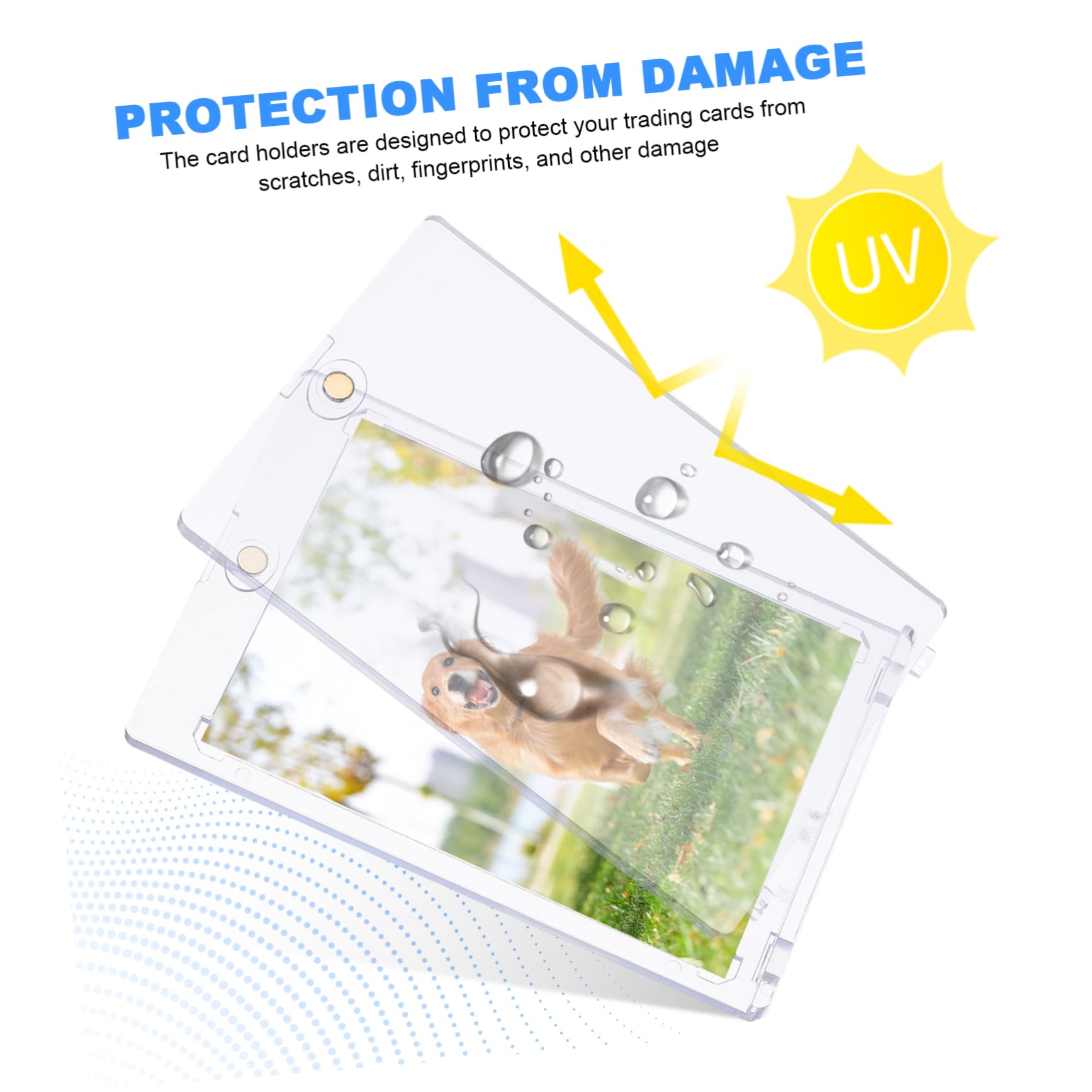 ibasenice 18 Pezzi Portacarte Magnetici in Ps, Protezione Rigida per Carte da Gioco e Collezionabili, Chiusura Sicura, Uso Versatile