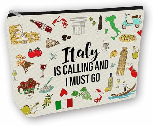 Travel Essentials Gift: Small Makeup Bag Italy Is Calling - Travel Gifts For Sister