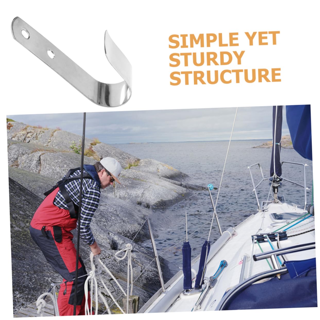 OUNONA 3sets Yacht Stainless Steel Hooks Boat Accessory Hooks for Deck Fittings Marine Boat Stainless Cleats 2pcs*3