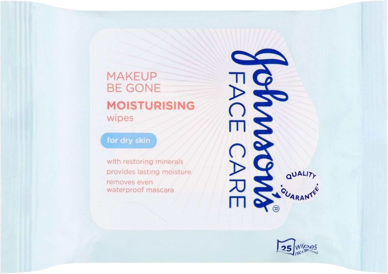 JOHNSONS FACE WIPES MOIST, 25 count Pack of 6 JOHNSONS FACE WIPES MOIST, 25 count Pack of 6