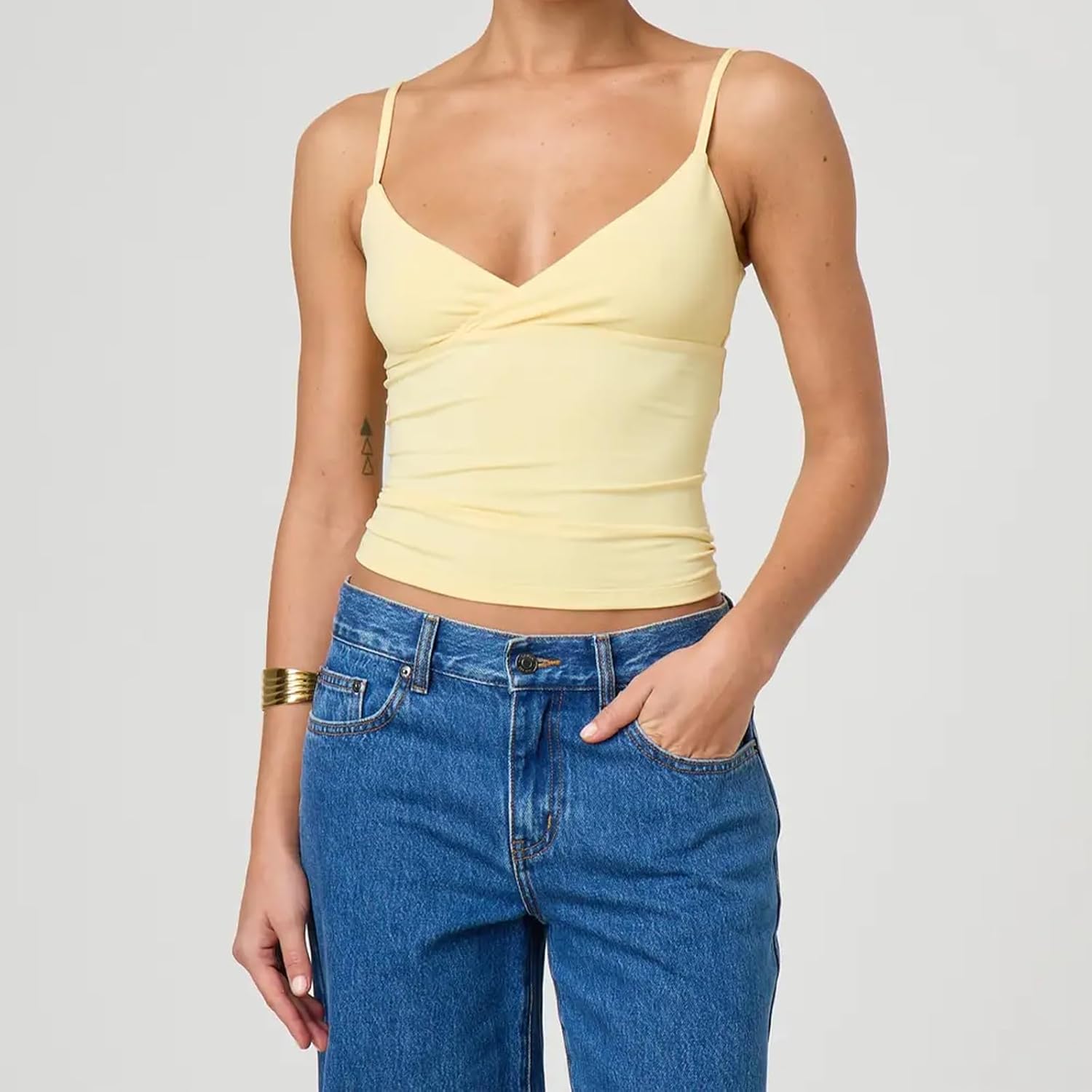 Y2K Spaghetti Strap Tank Top for Women Floral Printed V Neck Camisole Tops Teen Girls Cute Summer Going Out Tops - Image 2