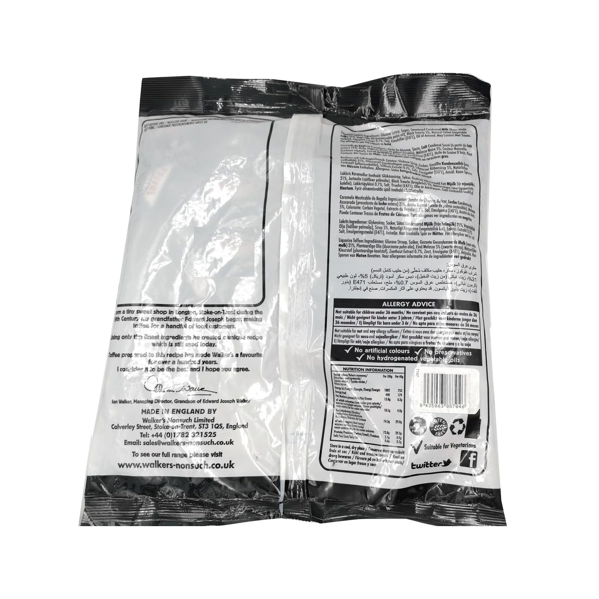 Walkers Nonsuch Toffees & Éclairs Surtido 1 kg Caramelos Masticables Premium de Regaliz Toffee Milk