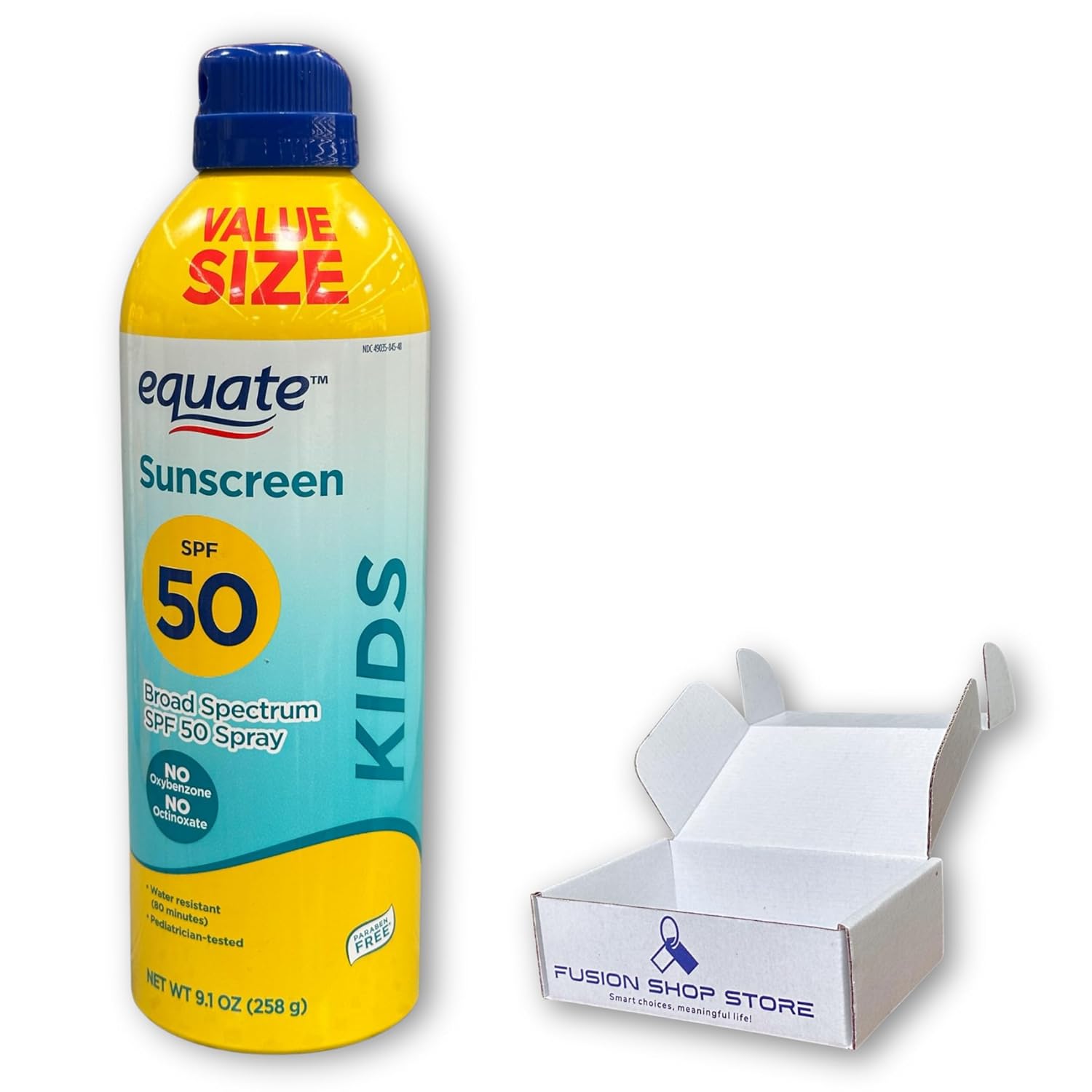 Sunscreen 50 SPF kids Spray- Broad Spectrum value size, 9.1 oz (Pack of 1), Boxed By Fusion Shop Store