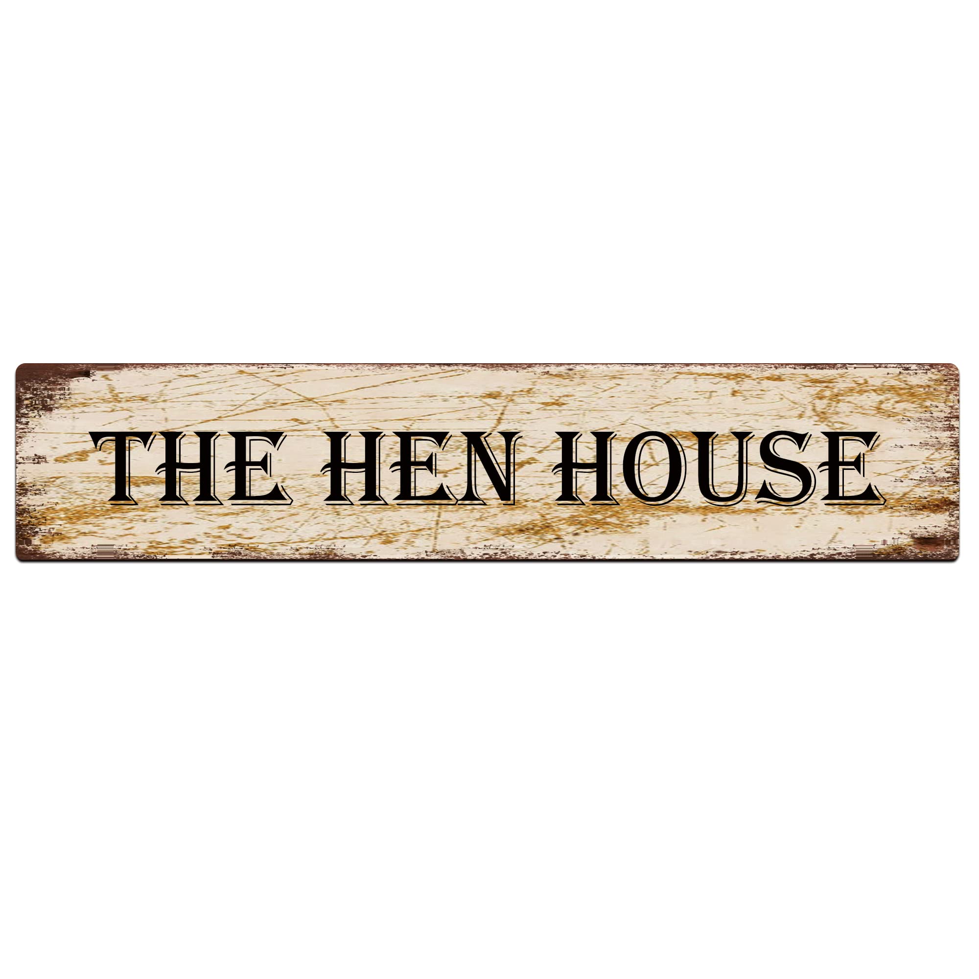 The Hen House Retro Tin Signs Aluminum Metal Sign for Kitchen Home Garden Wall Bar Cafe Decor 4x16 Inch