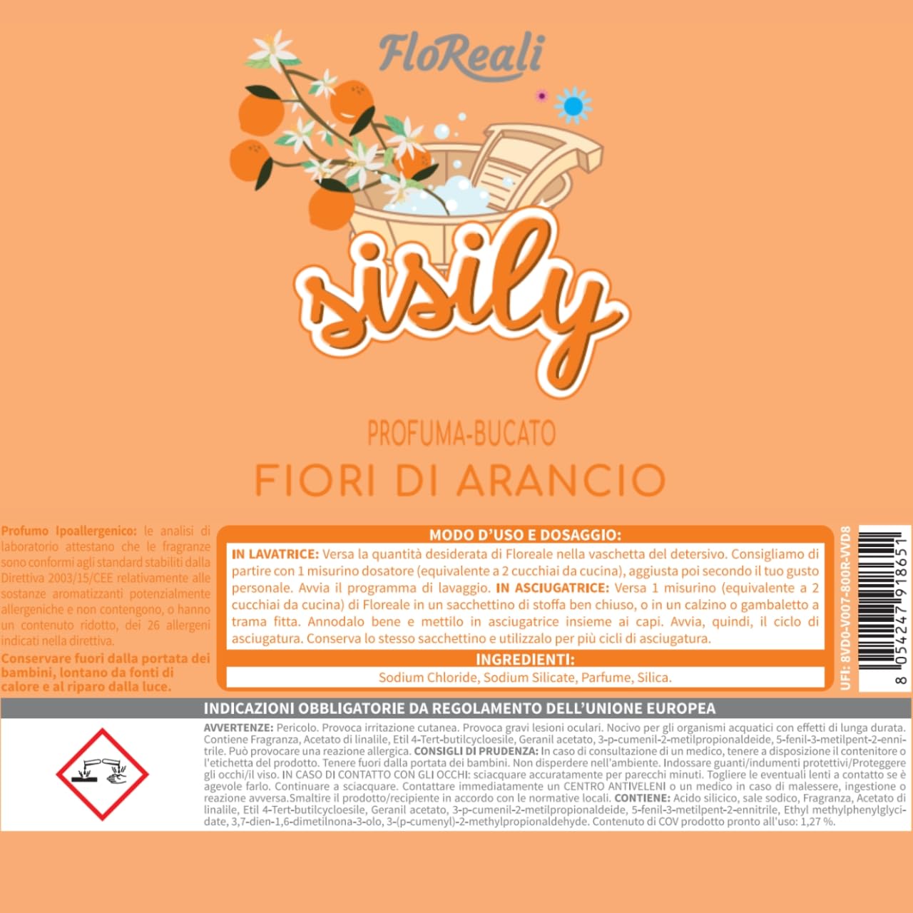 Profumatore per bucato in confezione ricarica – SISILY 800 gr