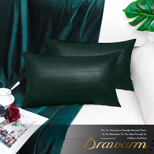 Miniatura 268 de BRAWARM Fundas de almohada de piel sintética de 16 x 16 pulgadas, paquete de 2 fundas de almohada de cuero plateado, almohadas decorativas de piel
