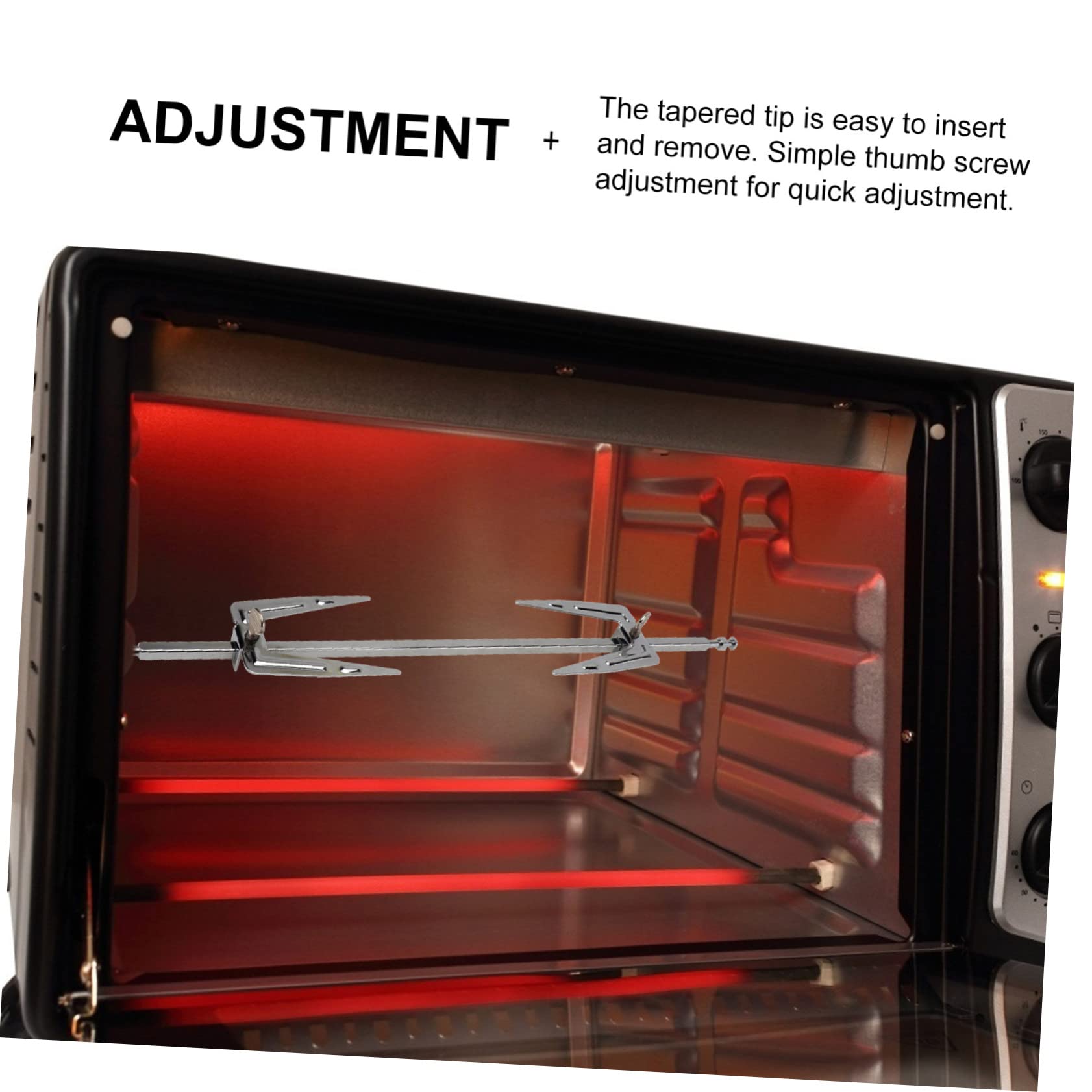 Mikikit 1Set Rotating Bbq Fork Stainless Steel Roast Chicken Forks for Grilling Fish Meat Compatible with Ovens and Air Fryers Durable Cooking Tools for Bbq Lovers