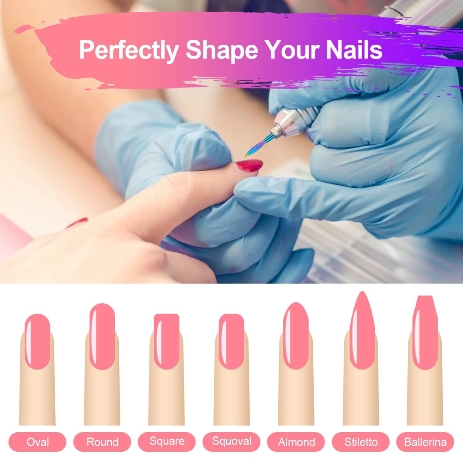 Nail Drill Bits Sets,10pcs Professional 3/32" Diamond Cuticle Electric Nail File/Ceramic Acrylic Gel Nail Bit Kit,Carbide Remover Bits for Manicure Pedicure,Home Salon - Image 3