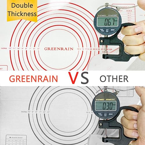 Miniatura 10 de GREENAIN - Alfombrilla de silicona antiadherente para repostería con medidor