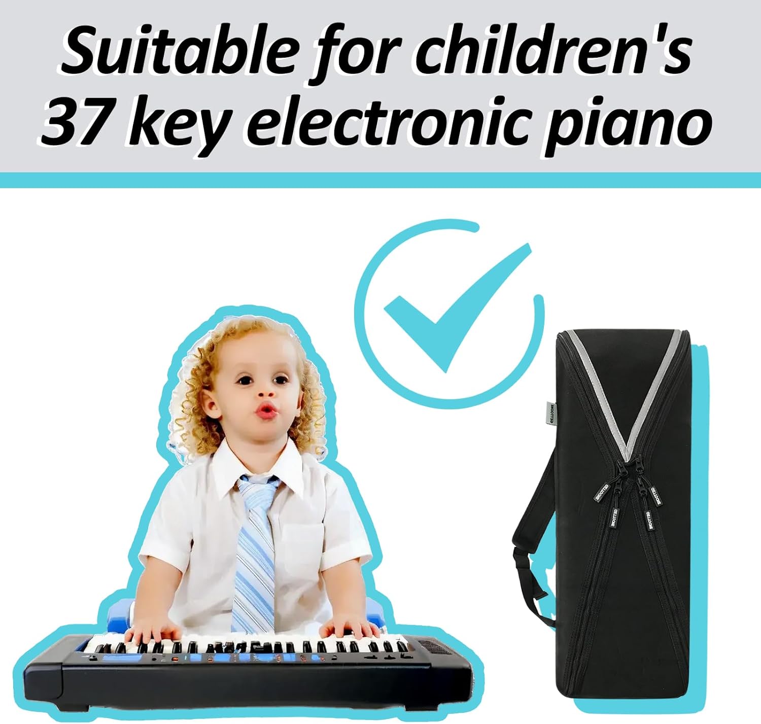 Electronic Keyboard Bag Piano Dust Cover Bag with Adjustable Straps Easy to Carry (22 * 6.5 * 2.5 Inch)