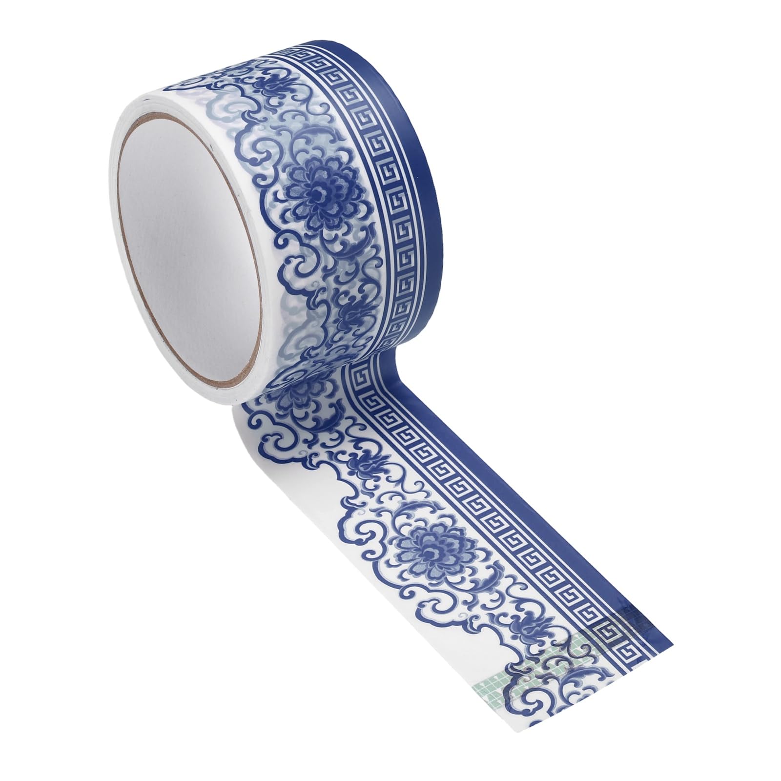 PATIKIL 98 ft Chinoiserie Flower Washi Tape, Washi Tape Stickers Bulletin Board Borders Decorative Sticker for DIY Craft Blackboard Scrapbook Office Home Decor, Blue Lotus