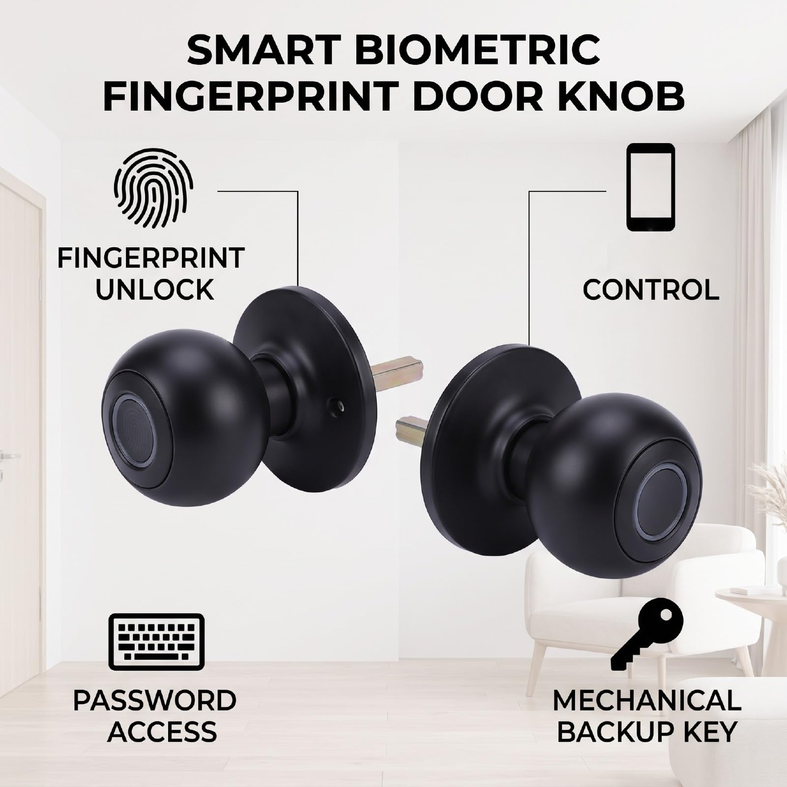Sonew Intelligenter Fingerabdruck Türknauf, Schlüsselloser Zugang mit