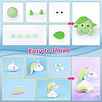 Vista 4 de Kit de arcilla de modelado - Arcilla de secado al aire de 40 colores, arcilla de moldeo DIY con herramientas, manualidades artísticas para niños