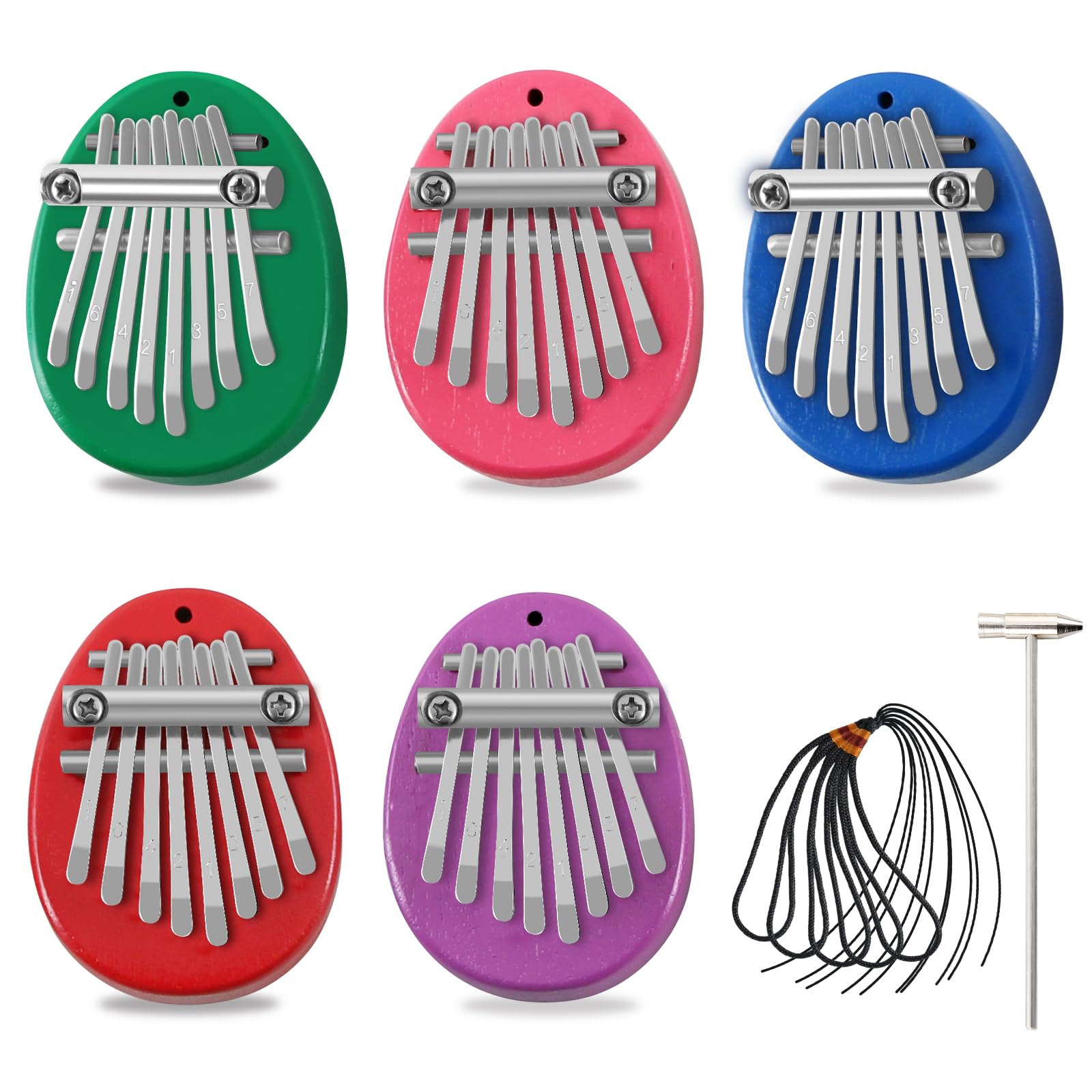EASTROCK 8 Key Mini Kalimba Finger Piano,5 Set