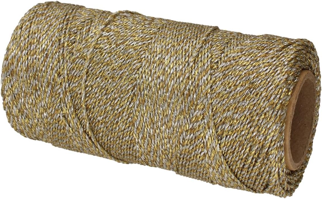 Beadsmith Knot It ワックスポリエステルコード &ndash; メタリックゴールド&amp;シルバーカラー &ndash; 直径1mm &ndash;