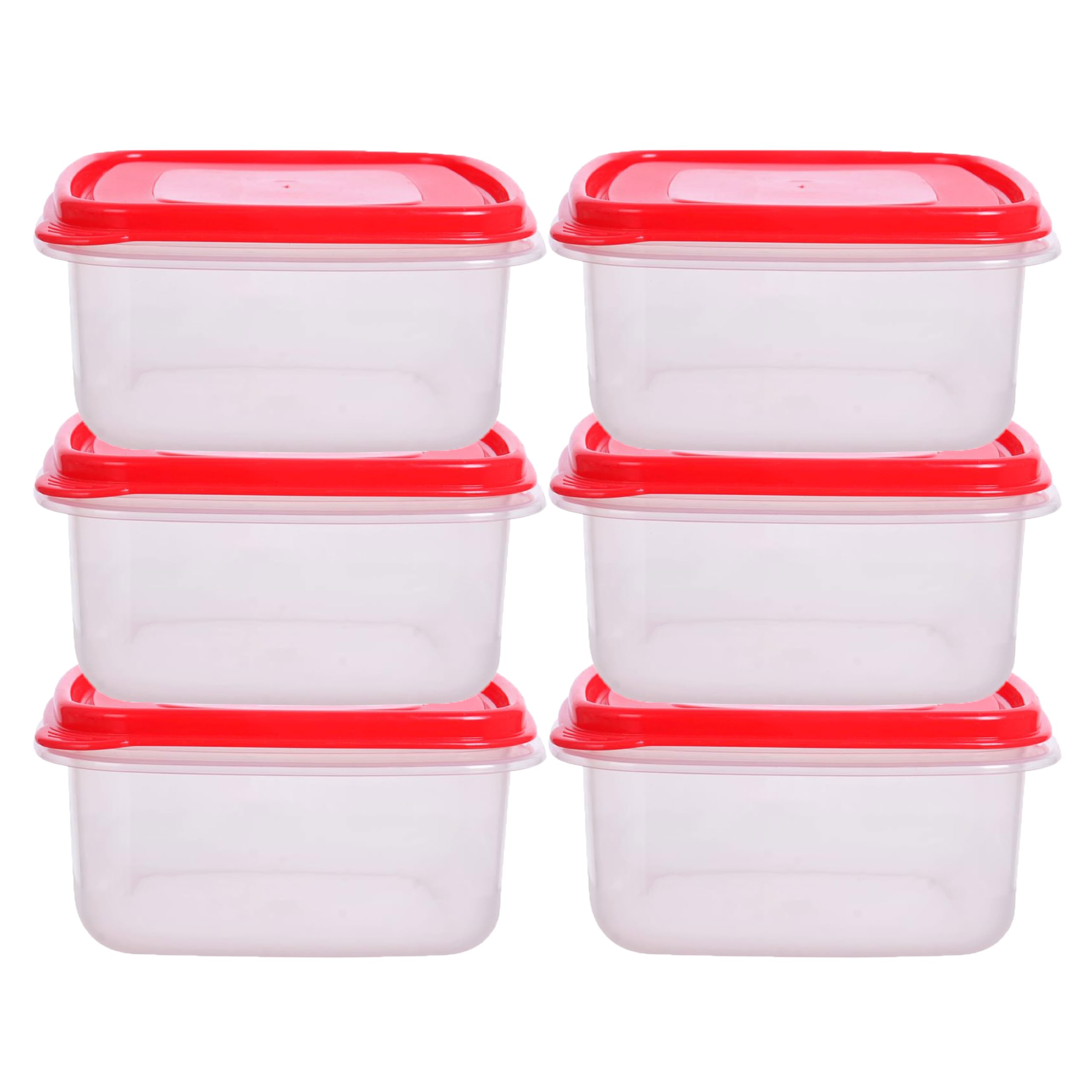 HOMESHOPA Plastic Food Storage Containers, 6 Pack 1.5 Litre Square Clear Leakproof Airtight, BPA-Free Reusable & Stackable Meal Prep Lunch Boxes, Microwave Freezer & Dishwasher Safe