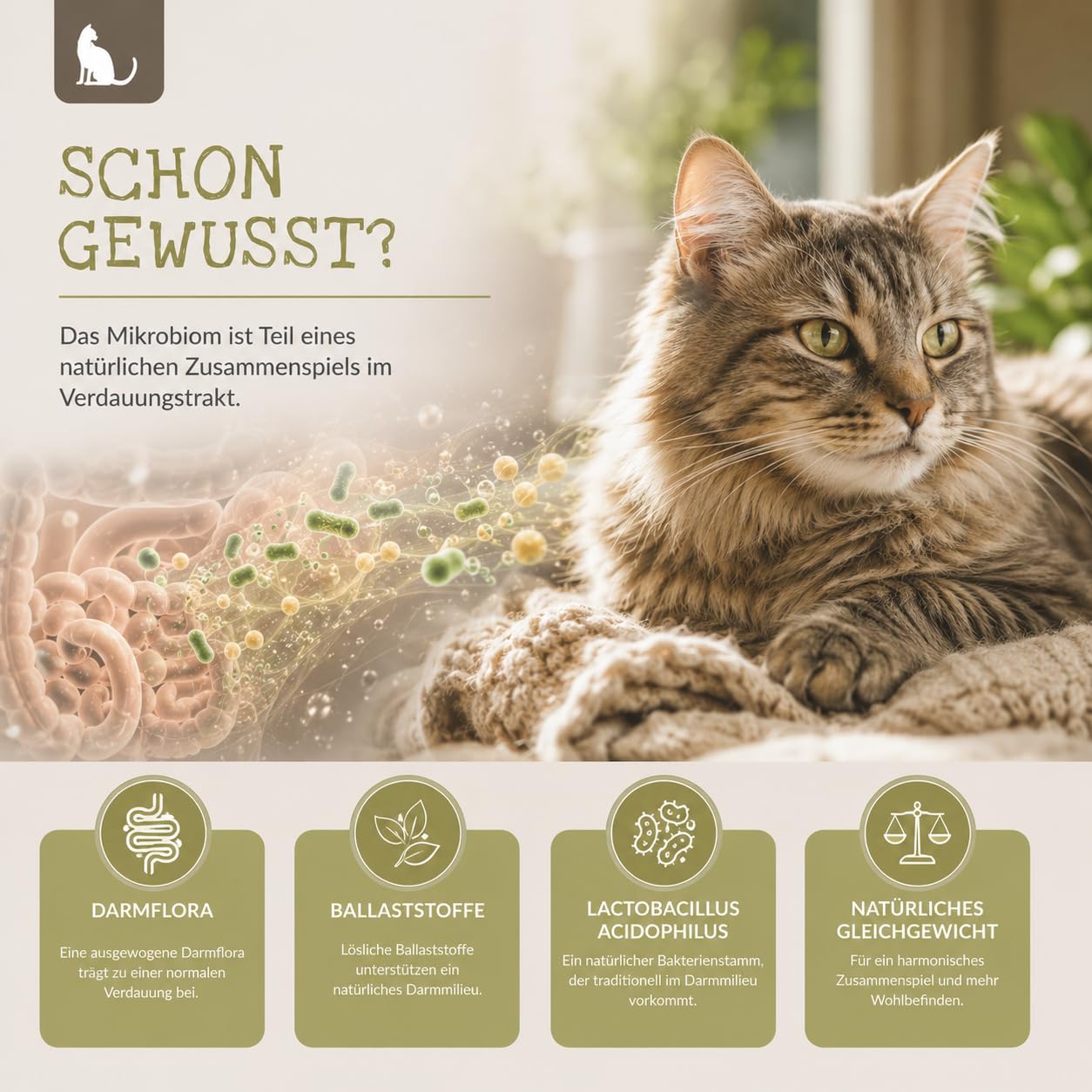 Probiotic Vital Katze - Probiotika & Präbiotika Pulver für Katzen 75g – Unterstützt die Normale Verdauung – Nur 1 Bakterienstamm & Ballaststoffe - Mit Tierärzten in Deutschland entwickelt