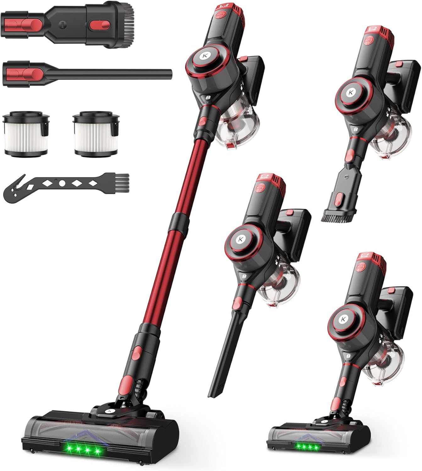 Cordless Vacuum Cleaner, 650W 55KPa Powerful Stick Vacuum, 70-Min Runtime, Self-Standing, Anti-Tangle Brush, OLED Display, Vacuum for Carpet, Hardwood Floors & Pet Hair