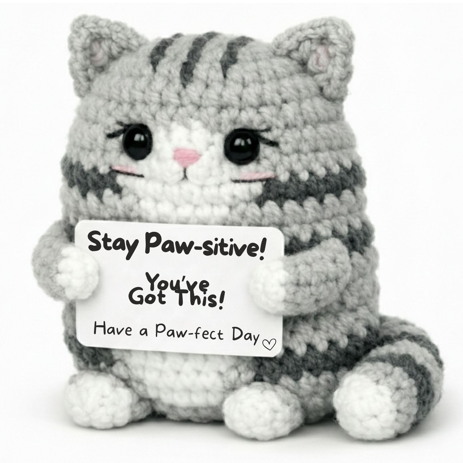 Positive Kitten© | Cute & Original Gift | Surprise Her Women Girl Friend Mum | Birthday Present & Secret Santa | Home & Desk Decor | Colleague, Office Ornament | Pet Loss Gifts | Cat Lover Pocket Hug
