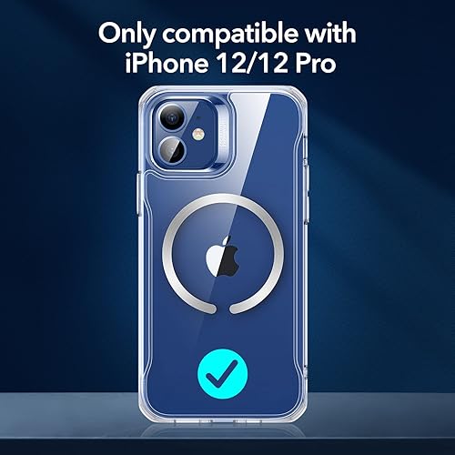 Vista 883 de ESR Funda para iPhone 15 Pro Max, compatible con MagSafe, de grado militar, negro transparente