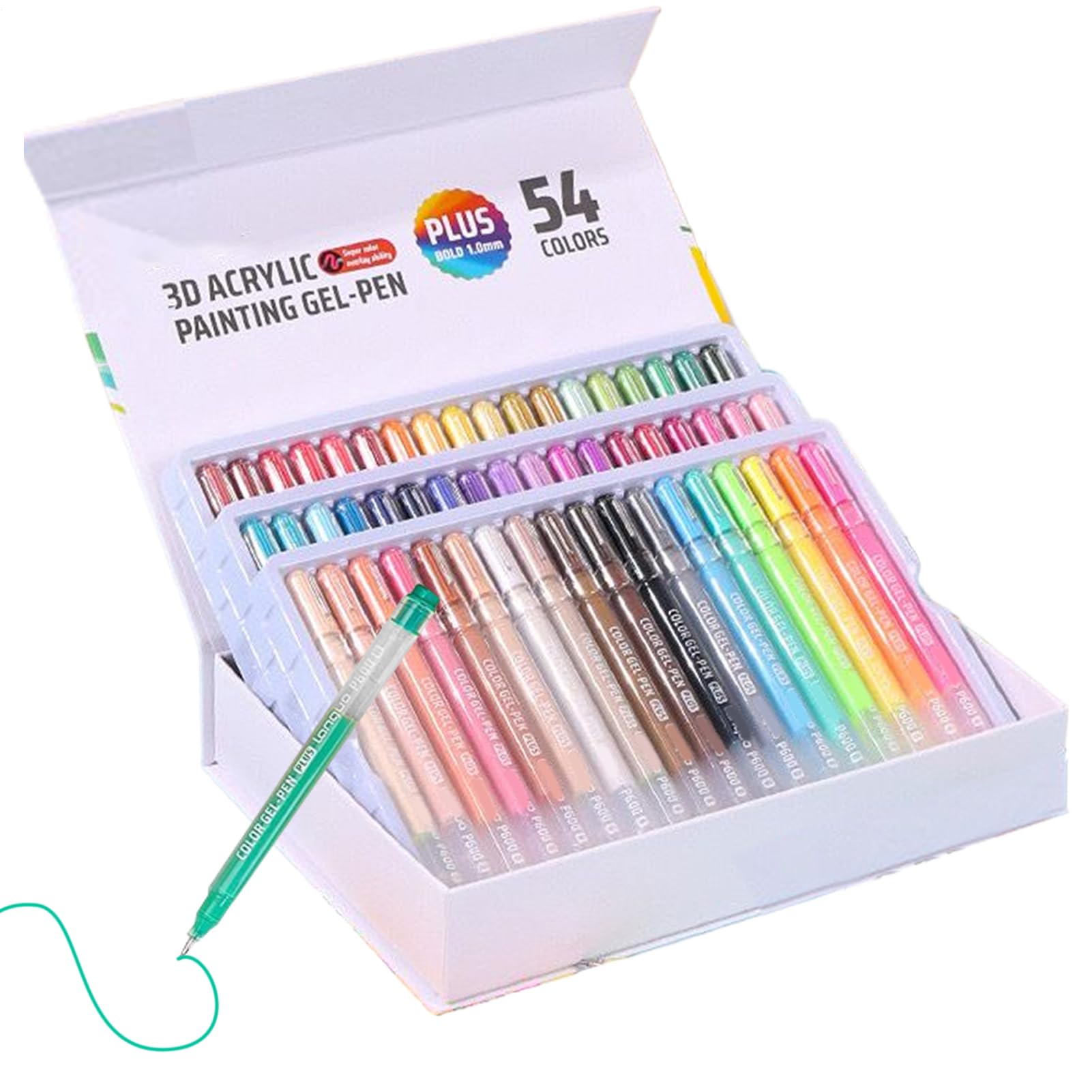 Długopisy akrylowe żelowe 36 kolorów 23x16,5x3,3cm 1,0mm długopisy z drobnym końcem do papieru, skały, szkła, tkanin, scrapbookingu, kolorowania, rysowania, prowadzenia dziennika, DIY rzemiosła