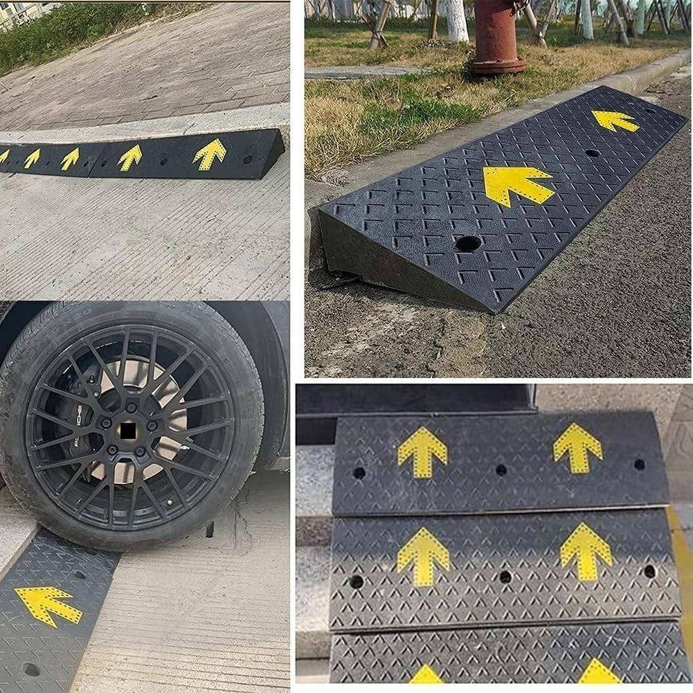 Rampy gumowe Gumowa rampa krawężnikowa, przenośna progowa, antypoślizgowa podjazdowa i chodnikowa(10cm/3.94in)