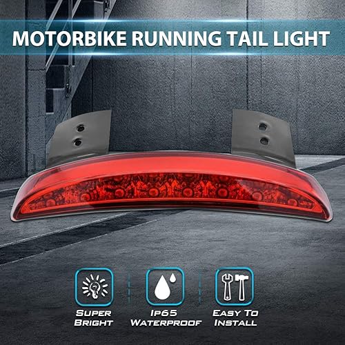 Miniatura 7 de 1 luz trasera de motocicleta con borde de guardabarros trasero cortado, luz de freno LED, luz de freno para placa de matrícula XL 883N 1200N XL1200V