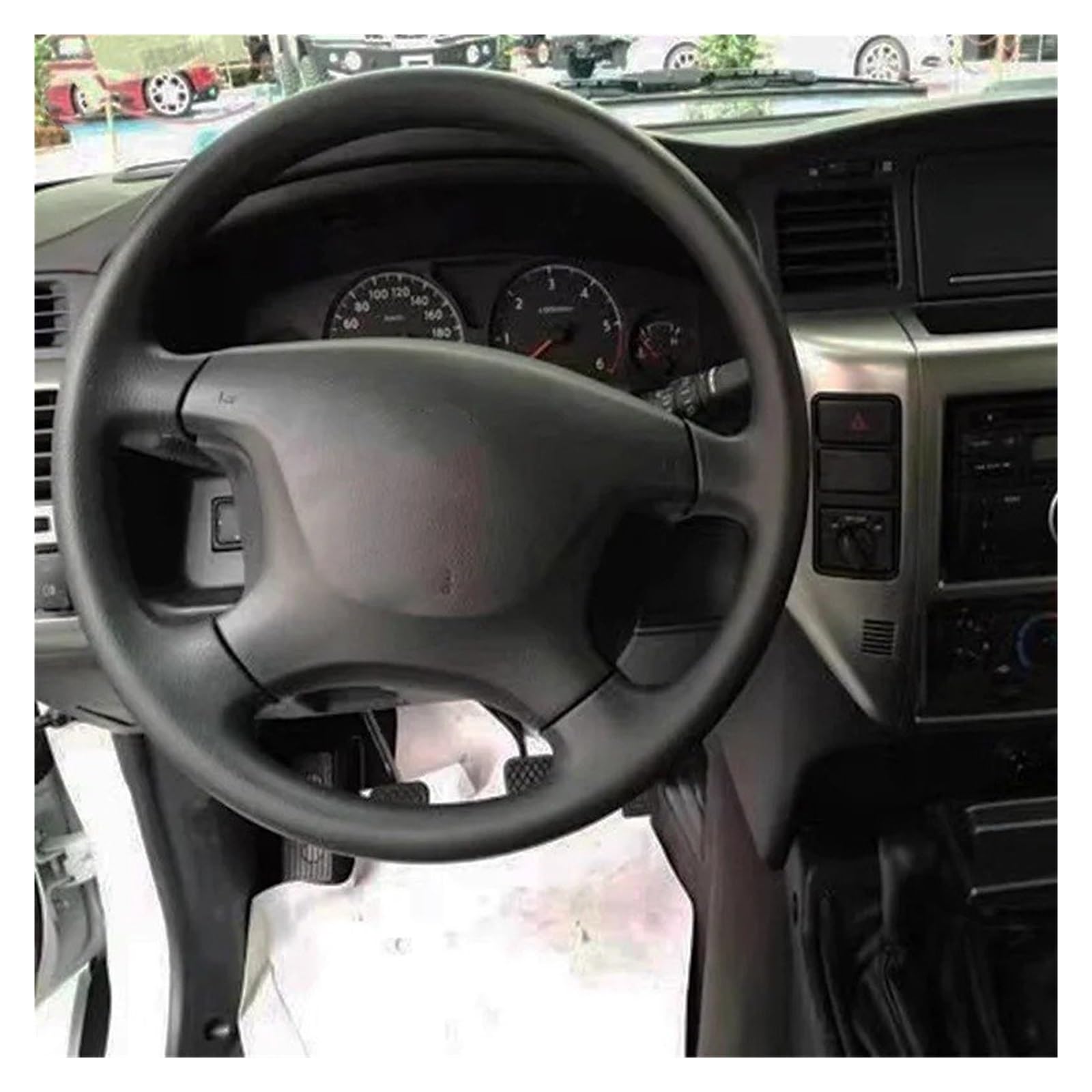 Cubierta Volante Coche Protector para Volante De Coche para Nissan para Patrol para Y61 Cuero Negro Coche Protege Los Accesorios del Volante Funda Volante Coche(Brown Black)