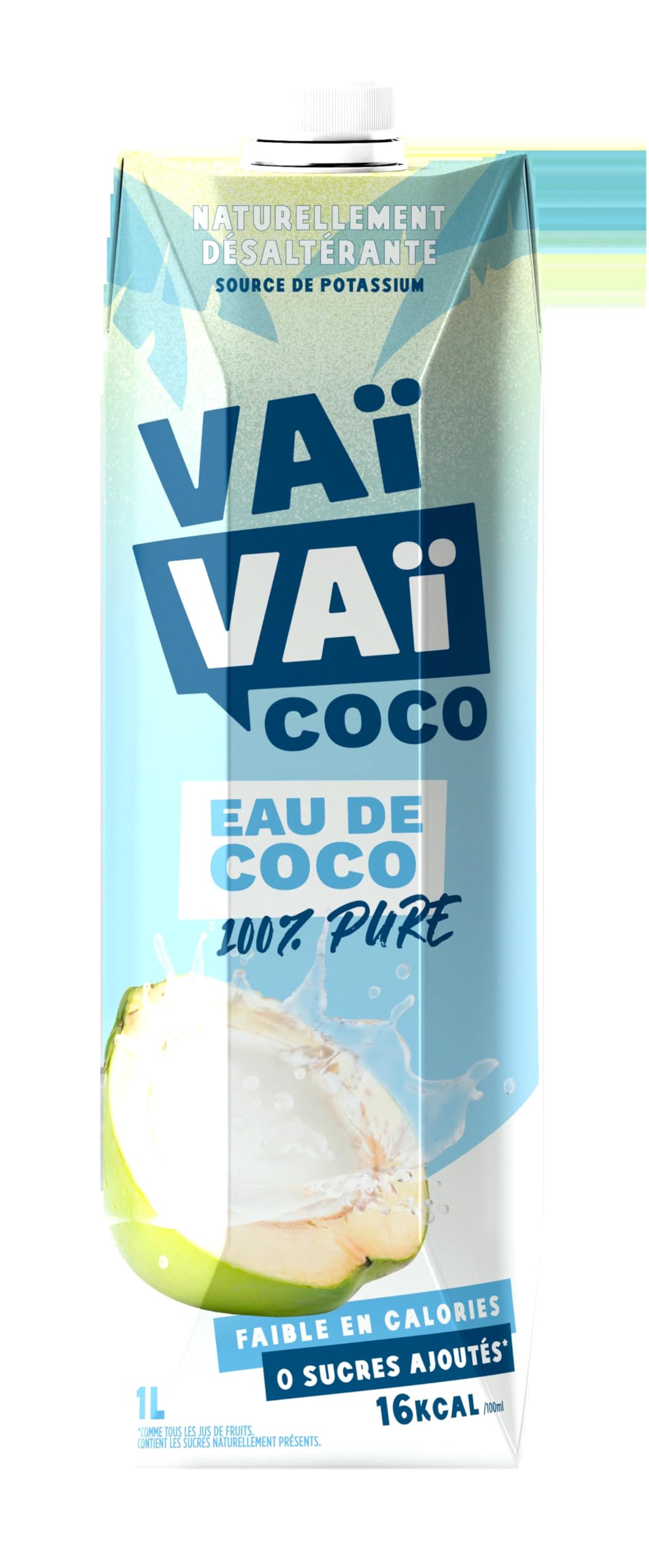Vavai Eau de Coco 100% Naturelle Pure et Rafraîchissante - Brique 1L | Sans Sucres Ajoutés - Boisson Exotique - Jus de Fruits et Légumes - Le Lot De 3