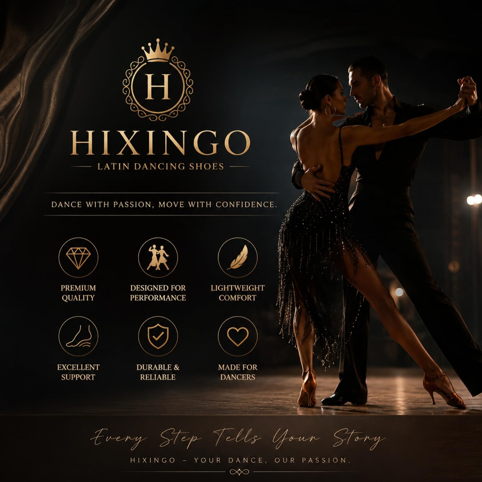 Hixingo Scarpe Ballo Latino Donna Tacco Basso 3cm | Ideale Per Salsa e Ballo Da Sala. Realizzato In Materiali Morbidi e Traspiranti Per Un Comfort Eccezionale Ballando