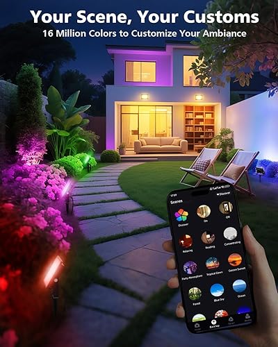 Miniatura 2 de T-SUN Luz de inundación LED de Navidad, 30 W RGBCW regulable, luces inteligentes para exteriores, luz LED que cambia de color con control remoto y