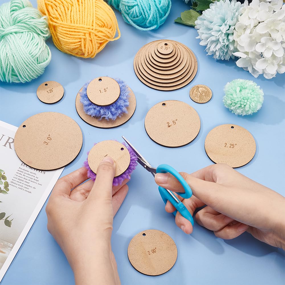 Pom Pom Maker Tool Set, 4 Maten Pompom Maker Kits voor Pluis Ball Weaver Naald Craft Breien Wol Tool Kit DIY Wol Garen Breien Craft Pom Pom Breien Loom Kit voor Kinderen