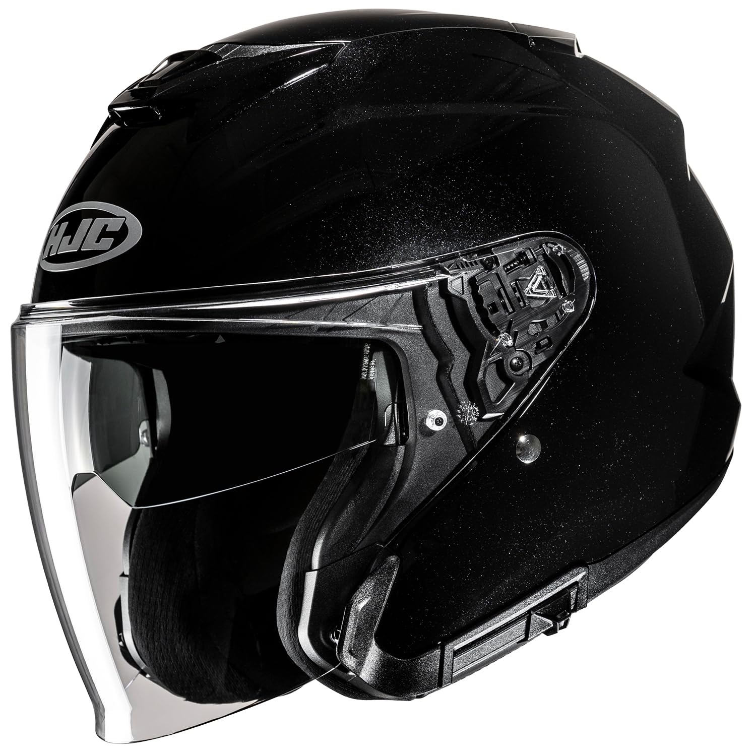 HJC HELMETS(エイチジェイシーヘルメット) バイク用 ヘルメットジェット オープンフェイス サンバイザー内蔵 ベンチレーション 内装着脱 i31 ソリッド HJH273 METAL BLACK S (55 - 56cm)