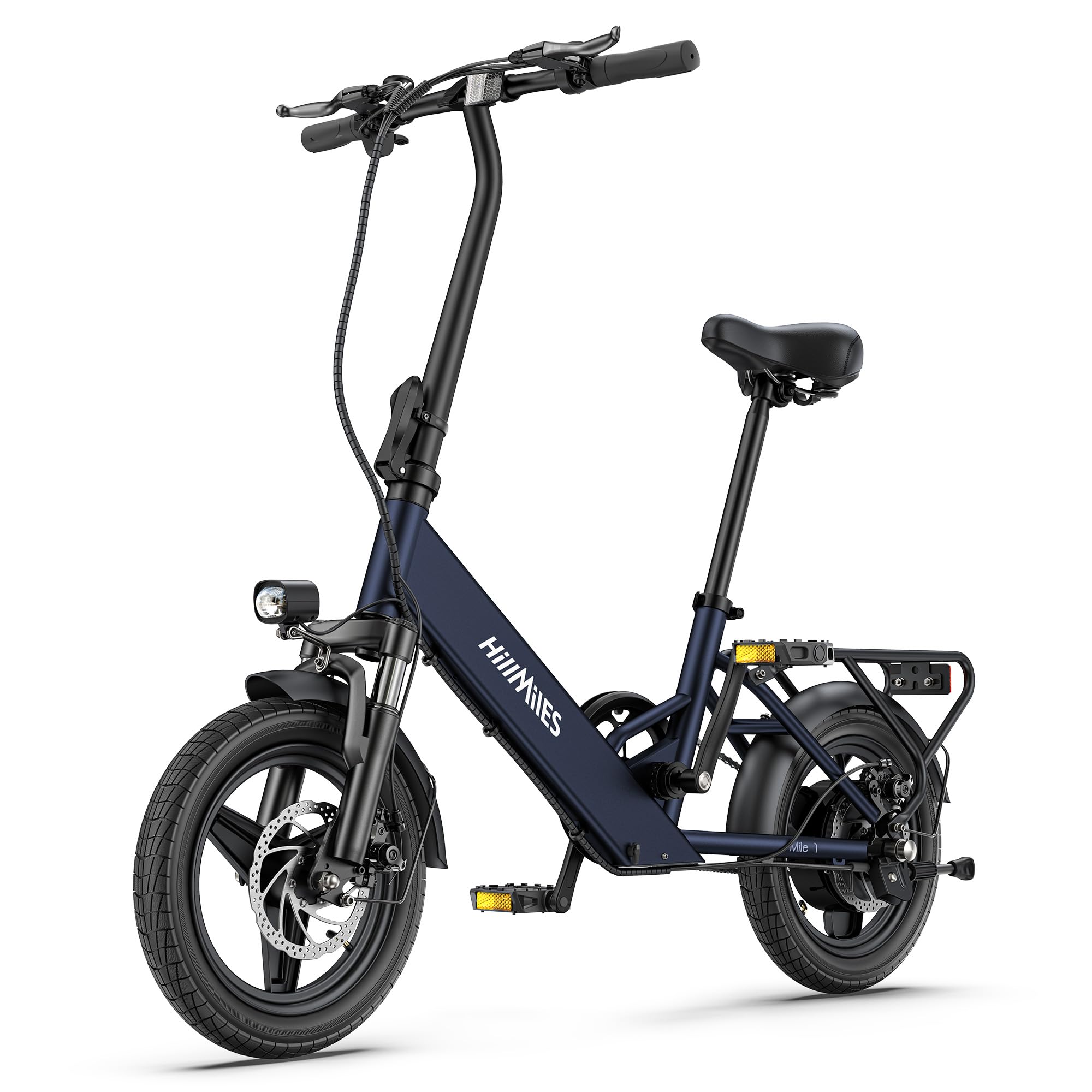 Bicicleta eléctrica HillMiles Mile 1, Batería 36V 10.4AH, Neumático 14'*2.0', Velocidad 25km/h y autonomía 40-65km Bicicleta eléctrica para desplazamientos urbanos, IP65 Impermeable