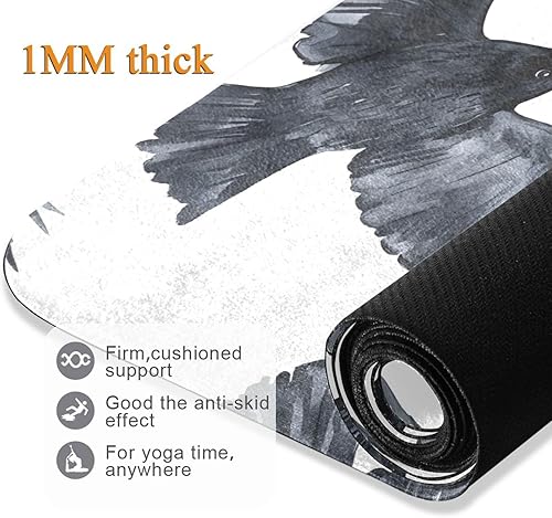 Miniatura 5 de Black Birds Yoga Mat Non Slip Thick Kids Eco Friendly Rubber Workout Foldable Yoga Mat Women Exercise