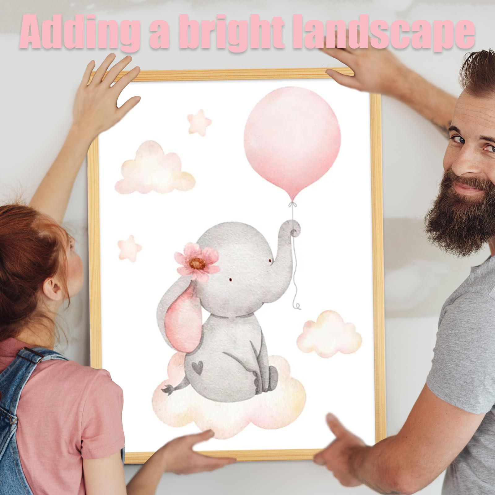 GZYYANG Set di 3 poster per cameretta dei bambini, formato A4, decorazione per la cameretta dei bambini, con animali, per la cameretta dei bambini, senza cornice