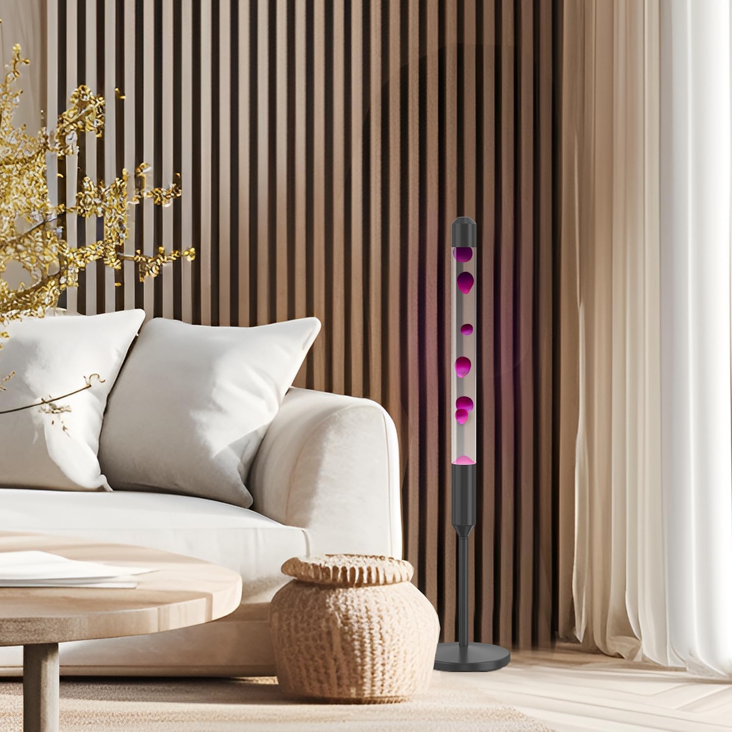 Kyzfy Lampe magma à mouvement liquide de 120,7 cm, lumière de relaxation d'ambiance, convient pour la décoration de la maison, salon, bureau, chambre, café (cire violette)