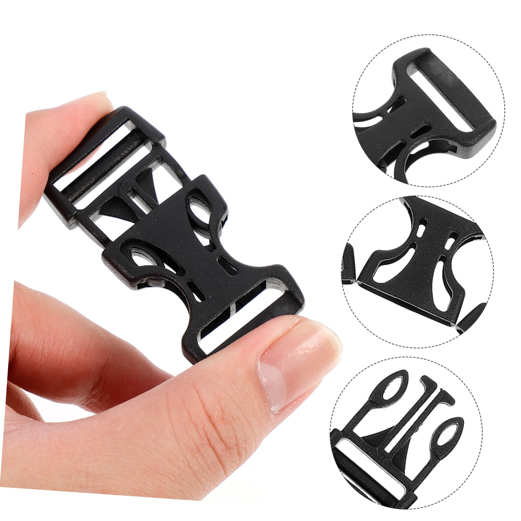 100 Pezzi Fibbie per Cintura da Viaggio in Abs Nero Design Creativo e Chiusura di Sicurezza Rimovibile, per Zaini, Valigie e Lavori Manuali Fai-da-te
