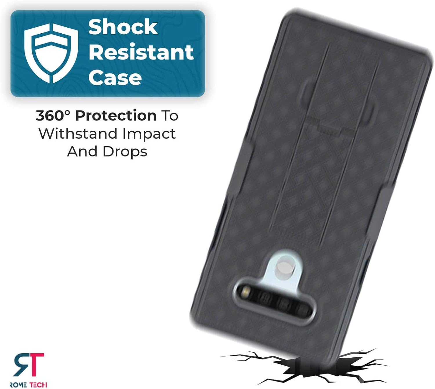 Designed for LG Stylo 6 Case with Belt Clip Holster - Kickstand Cover Phone Case - Black